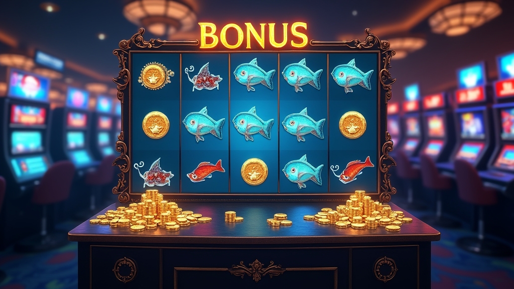 Big Bass Splash bonus symbols and reel features displayed in a dark casino scene
