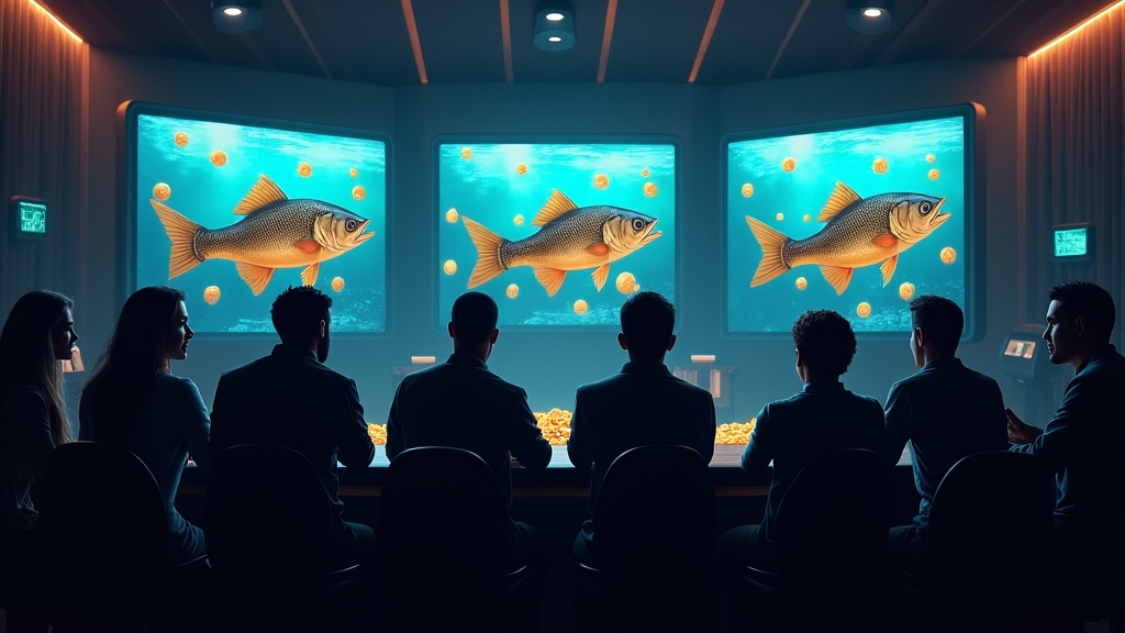 Players comparing the Big Bass Splash demo on glowing screens in a casino setting